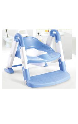 Kid’s 3 in 1 Potty Training Toilet Seat with Adjustable Ladder, Blue