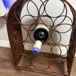 Decorated Metal Wine Rack