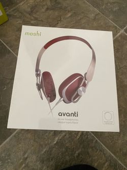 Moshi avanti burgundy red portable headphones on ear sealed new