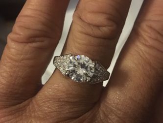 925 Sterling Silver round cut clear CZ