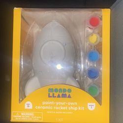 Mondo Llama Paint Your Own Ceramic Rocket Ship Kit Brand NEW Sealed