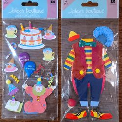 2pkg Jolee's Boutique Clown Birthday Scrapbook Stickers 