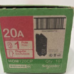 Homelime 20 Amp Single-Pole Circuit Breaker (10-Pack)