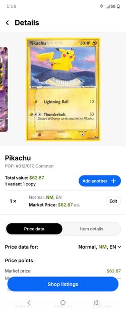 Pikachu card
