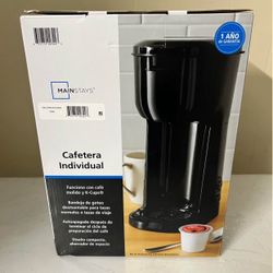 New Mainstays Black Matte Single Serve Coffee Maker.15$