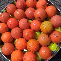51 Fluorescent Orange And Yellow Golf Balls