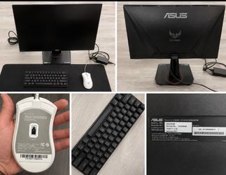 ASUS TUF Gaming VG258QM Monitor with Keyboard and Mouse