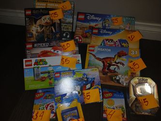 LEGO Sets Bundle with Card Games and Pokémon Tin
