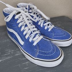 Vans Shoes Unisex Mens 6 Womens 7.5  Skateboard Sneaker Suede Blue High Top