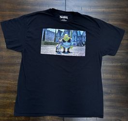 DreamWorks Shrek Black Tee – Shrek and Donkey Graphic – Size X-Large