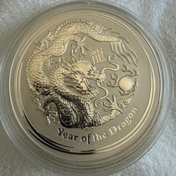 2012 Australian Kilo Silver Year Of The Dragon 