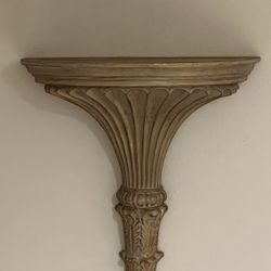 Gilt Fluted Wall Bracket Shelf