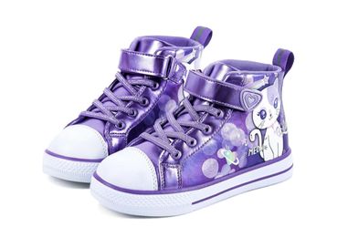 Purple Kitty High Top Sneakers