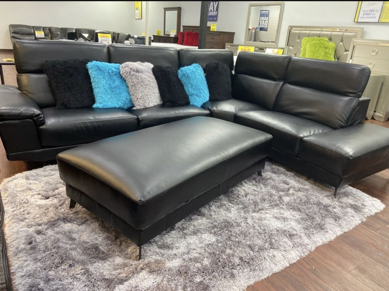 COMFY NEW RIO SECTIONAL SOFA AND OTTOMAN SET ON SALE ONLY $699. IN STOCK SAME DAY DELIVERY π EASY FINANCING