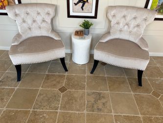Pair of Tufted Accent Chairs