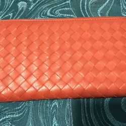 Orange Leather Wallet 