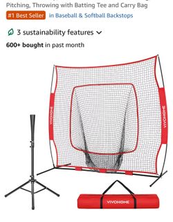 Batting tee and net