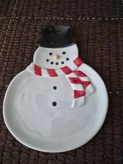 Williams Sonoma Snowman Plate