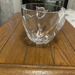Crystal Vase With A Tulip Design.