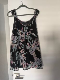 Millau Black Floral Sleeveless Mini Dress – Size S