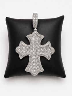 925 Sterling Silver 6.50CT MOISSANITE Gothic Cross Men’s Pendant