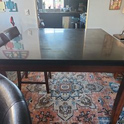 Used Black Marble Table With 6 Chairs