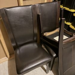 4 Leather back Chairs