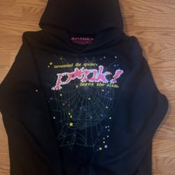 Medium OG Black and P*nk Sp5der Hoodie