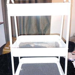 New 3-Tier All Metal Rolling Rack WHITE Color
