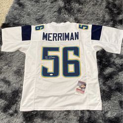 Autographed Merriman Chargers Jersey