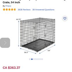 Frisco XX-Large Heavy Duty Double Door Wire Dog Crate, 54 inch