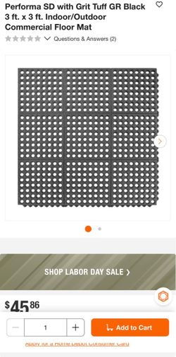 Performa SD with Grit Tuff GR Black 3 ft. x 3 ft. Indoor/Outdoor Commercial Floor Mat