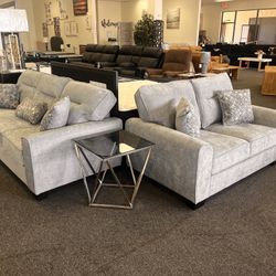 Sofa And Loveseat In Gray 