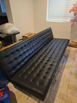 Black Faux leather Couch