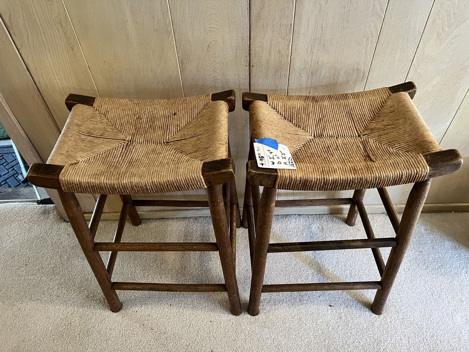 Pair Of Wicker Stools 