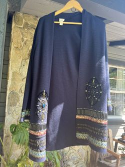 Women’s Chicos Brand Size One Beautifully Embroidered Sweater