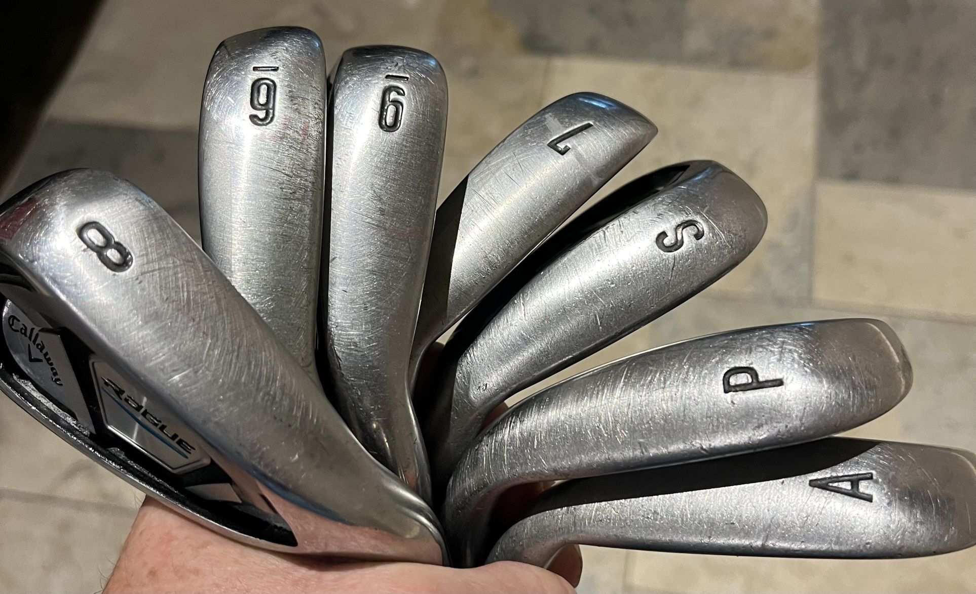 Used Men’s RH Callaway Rogue Golf Irons (6-P, A, Sw) 7 Clubs Total With ...