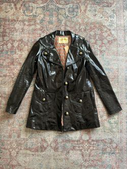 1970’s (60’s?) Vintage Dittos Patent Leather Jacket Coat Looks New Small 