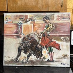Vintage Matador With Bull