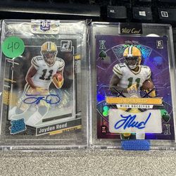 Jayden Reed Auto and numbered Football Cards 