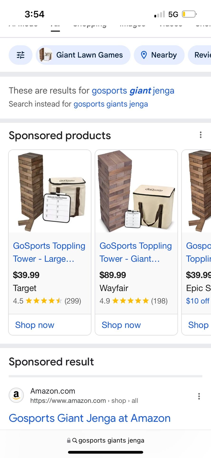 Go Sports Giant Jenga