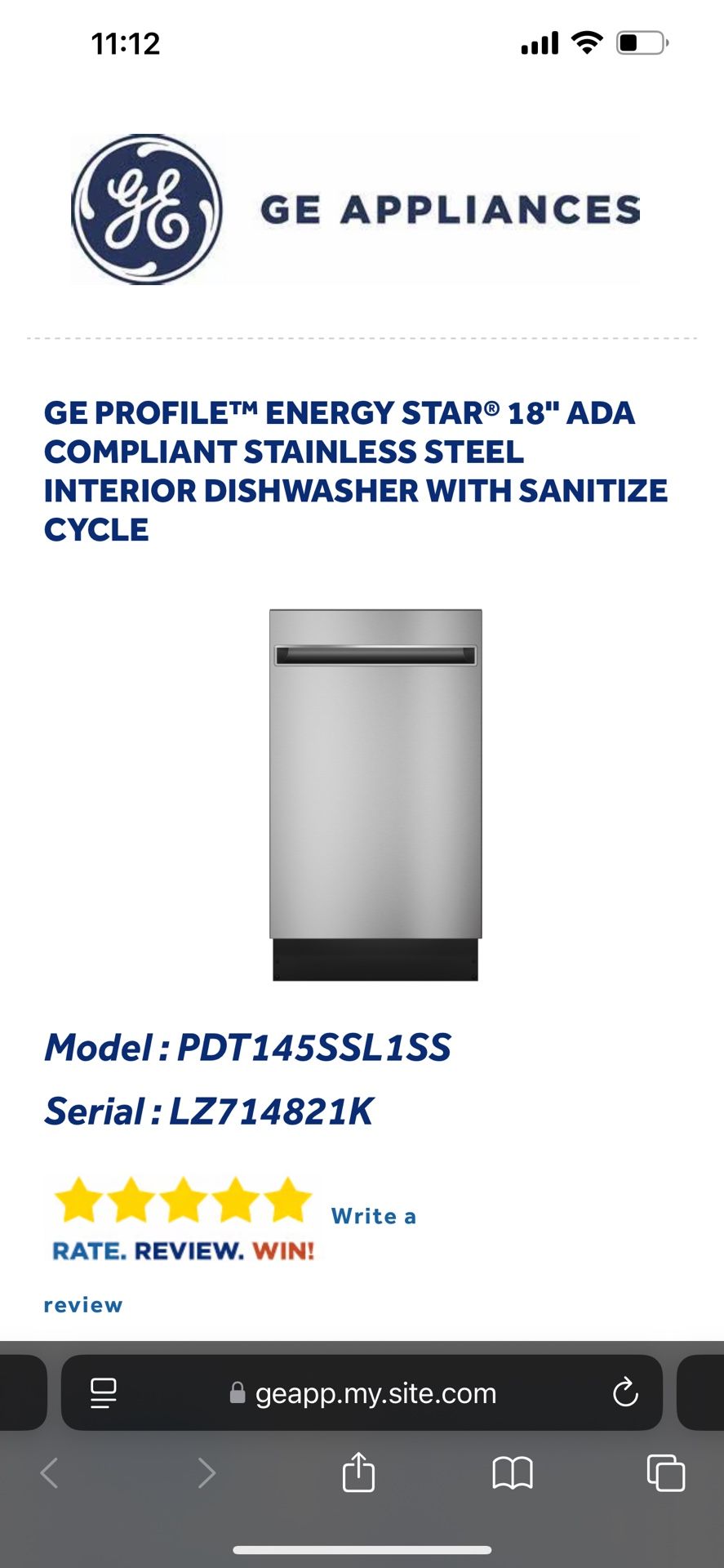 GE Dishwasher