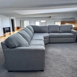 Midnight Green / Dark Gray Sectional Couch