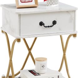 Gold Nightstands with Drawer ص