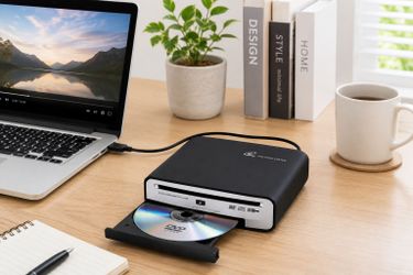 External USB DVD CD Drive Player Burner for Laptop PC Mac Windows Plug & Play