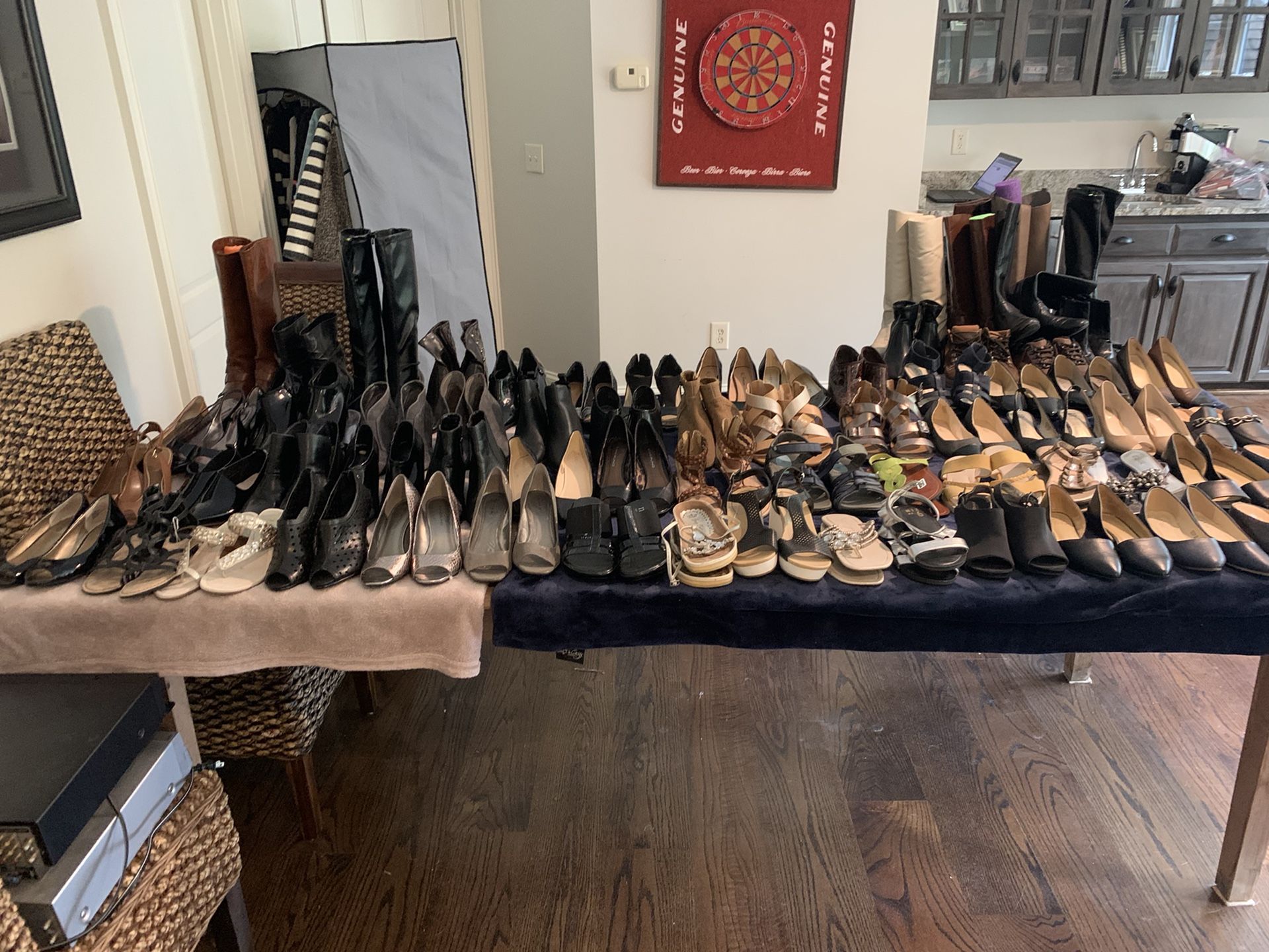 Ladies Shoe Sale Size 6.5 Sandles, Heels, Flats, Boots, Many brand new