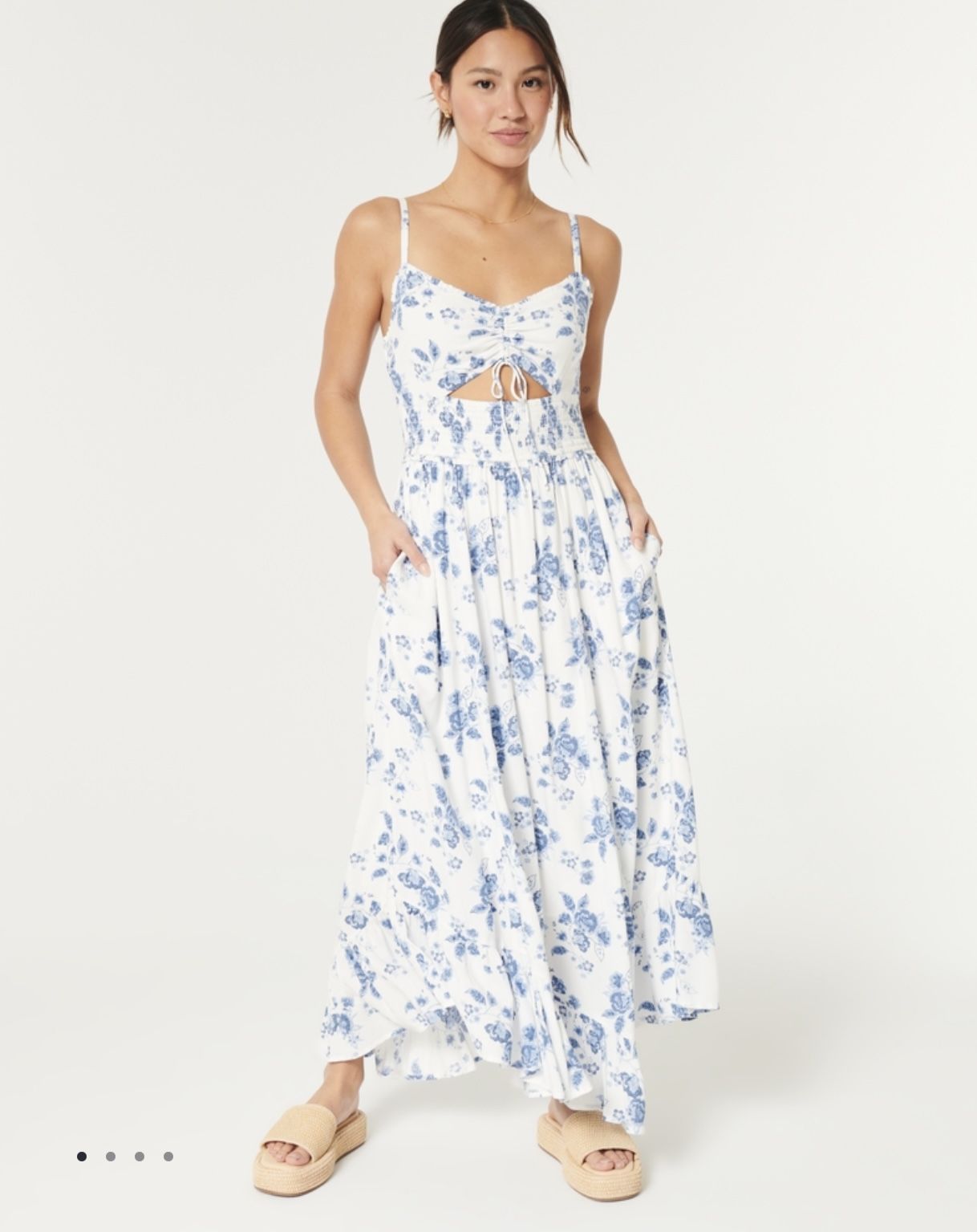 Hollister White Floral Dress
