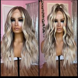 Human Hair Blended Lace Front Wig 