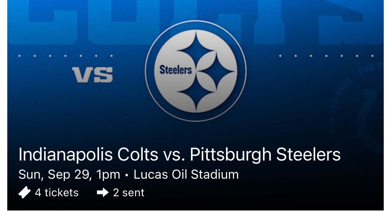 Colts vs Steelers Tickets
