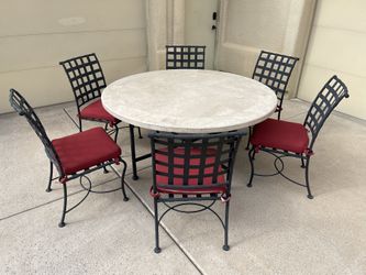 Custom Outdoor Table And 6 Chairs With Custom Cushions